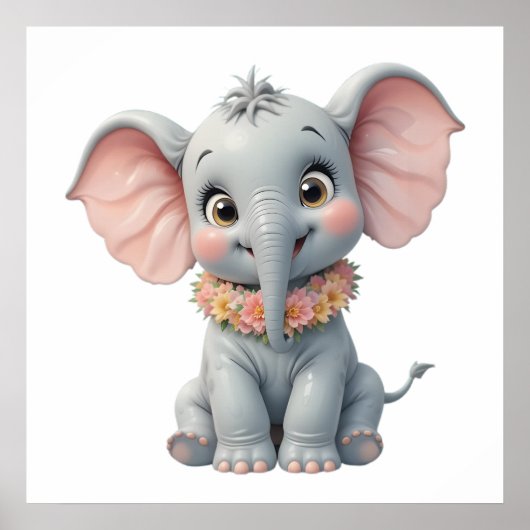 Sweet Baby Elephant Wall Art – Nursery Poster (Vorne)