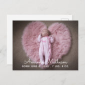 Sweet Baby Foto Script Name Overlay Birth Ankündigungspostkarte (Vorne/Hinten)