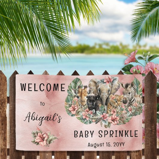 Sweet Baby Girals Tropical Safari Sprinkle Banner