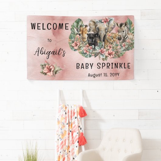 Sweet Baby Girals Tropical Safari Sprinkle Banner (Insitu)