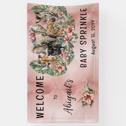 Sweet Baby Girals Tropical Safari Sprinkle Banner (Vertikal)