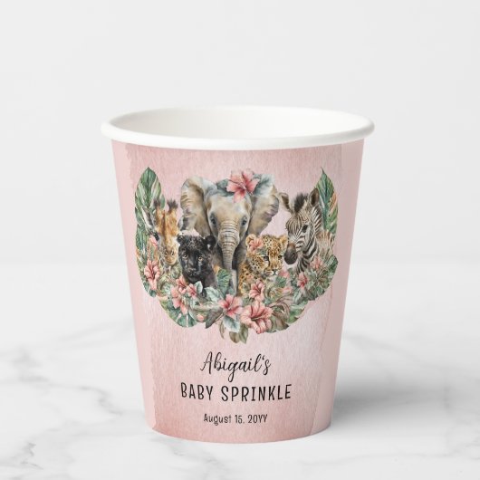 Sweet Baby Girals Tropical Safari Sprinkle Pappbecher (Vorderseite)