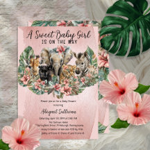 Sweet Baby Girl Animals Tropical Safari Dusche