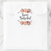 Sweet Baby Girl Baby Dusche Runder Aufkleber (Tasche)