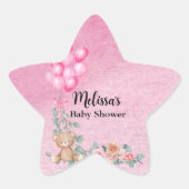 Sweet Baby Girl Ballon Eucalyptus Cupcake Topper Stern-Aufkleber (Vorderseite)