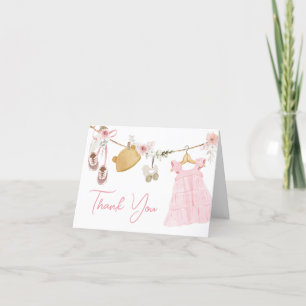 Sweet Baby Girl Boho Kleidung Babydusche Dankeskarte