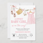 Sweet Baby Girl Boho Kleidung Babydusche Einladung (Vorderseite)