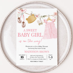 Sweet Baby Girl Boho Kleidung Babydusche Einladung