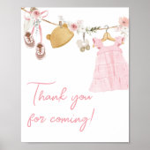 Sweet Baby Girl Boho Kleidung Danke Karte Poster (Vorne)
