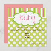 Sweet Baby Girl Dusche Einladung (Vorne/Hinten)