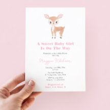 Sweet Baby Girl Fawn Baby Dusche Party