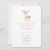Sweet Baby Girl Fawn Baby Dusche Party Einladung (Vorderseite)