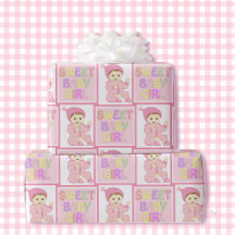 Sweet Baby Girl in Pink Baby Shower Pastel