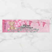 Sweet Baby Girl Pink Ballon Eukalyptus Custom Wasserflaschenetikett (Einzelnes Label)