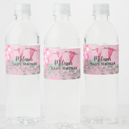 Sweet Baby Girl Pink Ballon Eukalyptus Custom Wasserflaschenetikett
