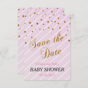Sweet Baby Girl Pink & Gold Confetti Babydusche Einladung