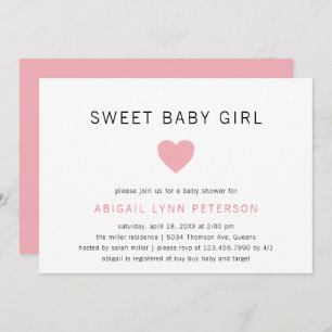 Sweet Baby Girl Pink Niedliches Baby Dusche Einladung
