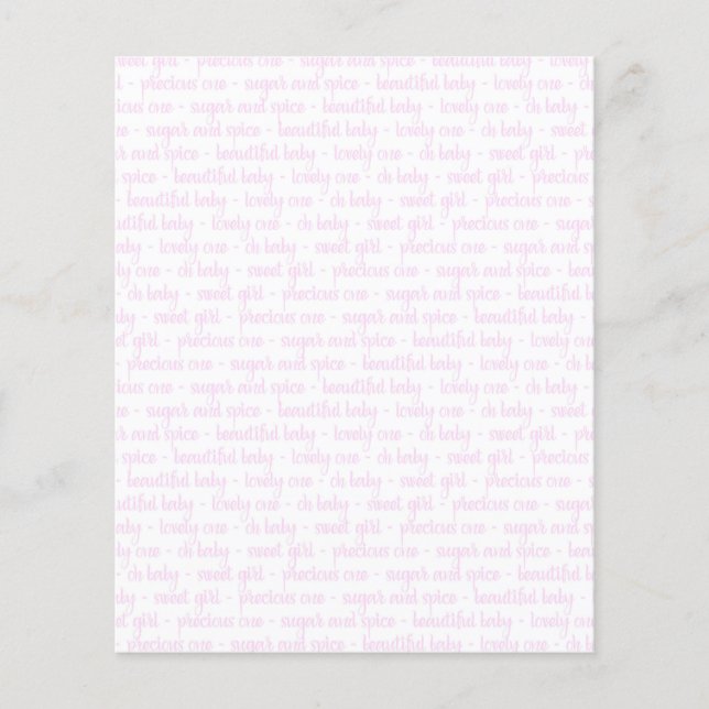 Sweet Baby Girl Pink Scrapbook Paper (Vorderseite)