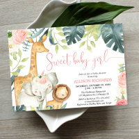 Sweet baby girl Safari Dschungeltiere Baby Dusche
