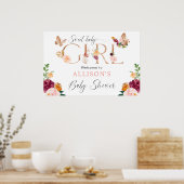 Sweet Baby Girl Schmetterling Babydusche Begrüßung Poster (Küche)