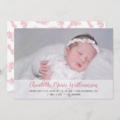 Sweet Baby Girl Script Birth Ankündigung (Vorne/Hinten)