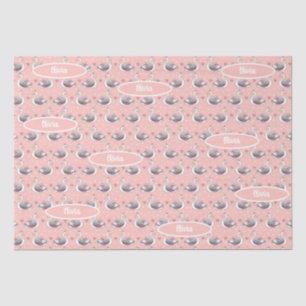 Sweet Baby Girl Swan Princess Blush Pink Name hinz Seidenpapier