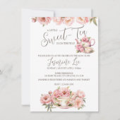 Sweet Baby Girl Tea Party Kinderdusche Einladung (Vorderseite)