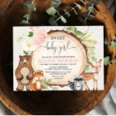 Sweet baby girl woodland niedliche Tiere Babydusch Einladung