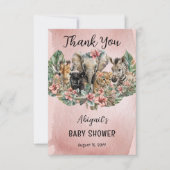 Sweet Baby Girls Tropical Safari Dankeskarte (Vorderseite)