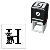 Sweet Baby Goat Over Single Bold Initial Monogrm Permastempel (Beispiel)