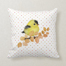 Sweet Baby Goldfinch Bird Throw Kissen