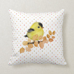 Sweet Baby Goldfinch Bird Throw Kissen