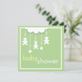 Sweet Baby Green Mobile Baby Dusche Einladung (Stehend Vorderseite)