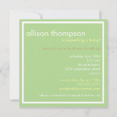 Sweet Baby Green Mobile Baby Dusche Einladung (Rückseite)