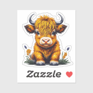 Sweet Baby Highland Cow Aufkleber