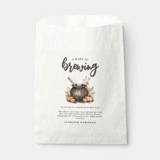Sweet Baby Is Brewing Halloween Baby Shower Geschenktütchen (Vorderseite)