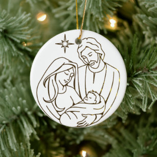 Sweet Baby Jesus Krippe Weihnachtsstern Keramik Ornament
