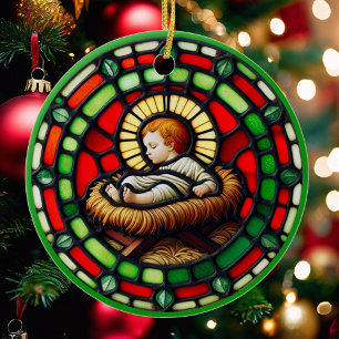 Sweet Baby Jesus Weihnachtsname & Datum Keramik Ornament