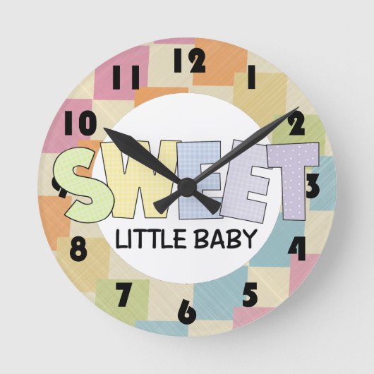 Sweet Baby Kinderzimmer Wall Clock Runde Wanduhr (Vorderseite)