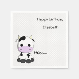 Sweet baby Kuh on polka dots Mädchen Geburtstag Serviette