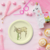 Sweet Baby Lamb auf gelber 7 Zoll Papierplatte Pappteller (Party)