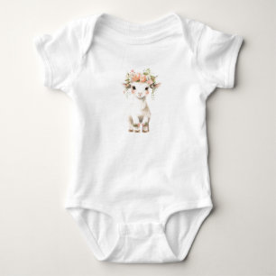 Sweet Baby Lamb Sheep mit Blume Strampler