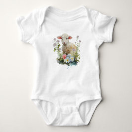 Sweet Baby Lamm mit Blume Baby Strampler