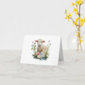 Sweet Baby Lamm mit Blume BLANK Karte (Gelbe Blume)