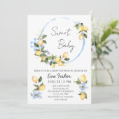 Sweet Baby Lemon Kinderdusche Einladung (Stehend Vorderseite)