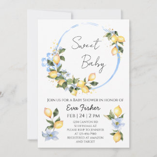 Sweet Baby Lemon Kinderdusche Einladung