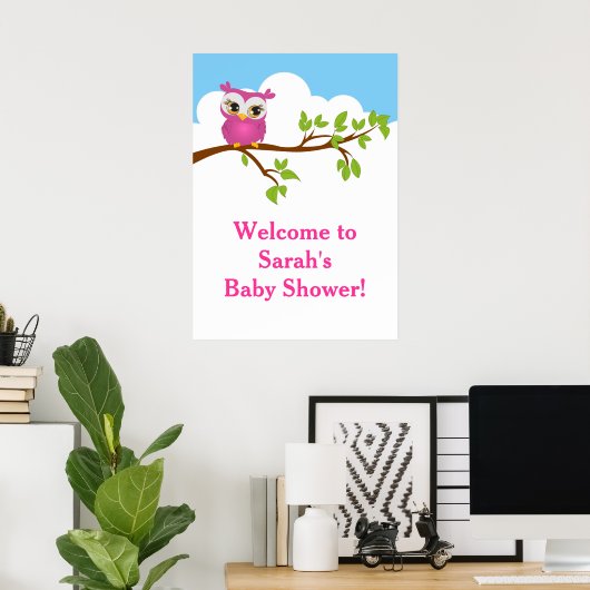 Sweet Baby Owl Baby Shower Baby Poster (Heimbüro)