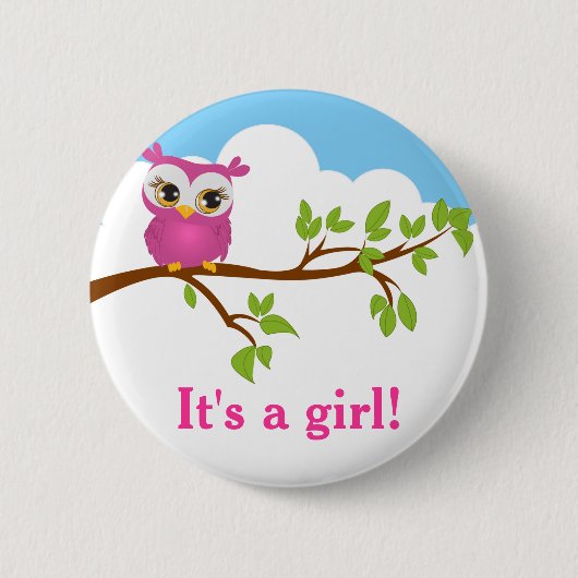 Sweet Baby Owl Babydusche Button (Vorderseite)