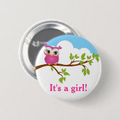 Sweet Baby Owl Babydusche Button (Vorne & Hinten)