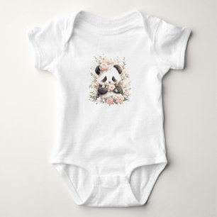 Sweet Baby Panda Bear Cube mit Blume Strampler